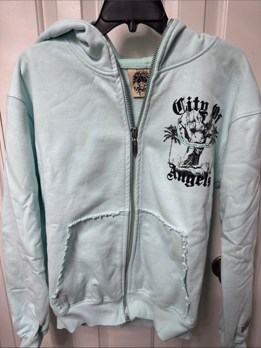 City of Angels Light Blue Zip Hoodie Jacket